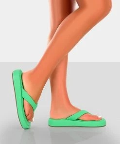 Public Desire UK NEW IN Surfs Up Green Flatform Flip Flop Sandals 9 Public Desire UK NEW IN Surfs Up Green Flatform Flip Flop Sandals
