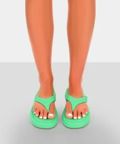 Public Desire UK NEW IN Surfs Up Green Flatform Flip Flop Sandals 8 Public Desire UK NEW IN Surfs Up Green Flatform Flip Flop Sandals
