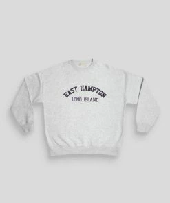 Public Desire UK East Hampton Embroidered Oversized Sweatshirt Oatmeal Marl KAIIA CLOTHING