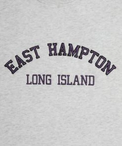 Public Desire UK East Hampton Embroidered Oversized Sweatshirt Oatmeal Marl KAIIA CLOTHING