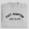 Public Desire UK East Hampton Embroidered Oversized Sweatshirt Oatmeal Marl KAIIA CLOTHING