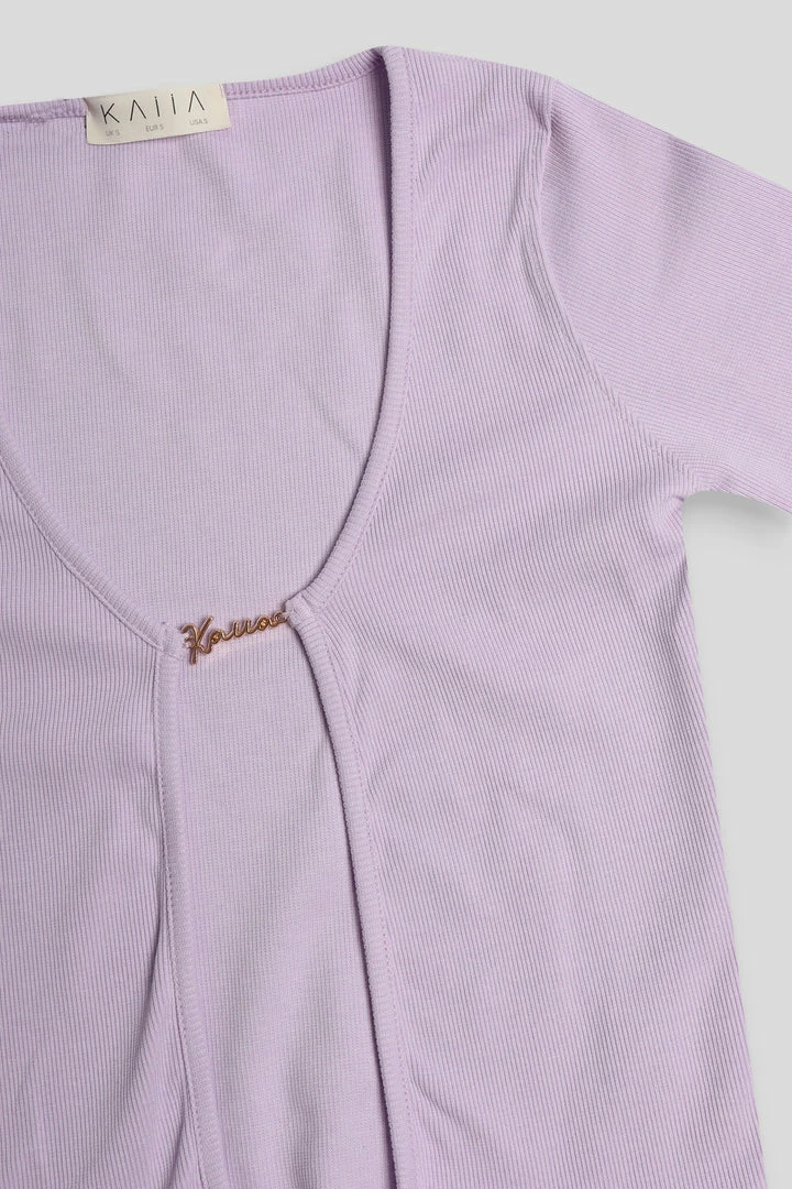 Public Desire UK Kaiia Trim Ribbed Top Lilac 5 Public Desire UK Kaiia Trim Ribbed Top Lilac