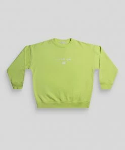 Public Desire UK Graphic Oversized Sweatshirt Lime