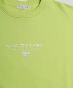 Public Desire UK Graphic Oversized Sweatshirt Lime