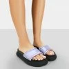 Public Desire UK Demi Lilac Satin Slider Sandals