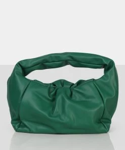 Public Desire UK NEW IN The Perla Green Grain Pu Shoulder Bag