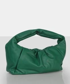 Public Desire UK NEW IN The Perla Green Grain Pu Shoulder Bag