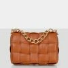 Public Desire UK The Brodie Tan Premium Woven Shoulder Bag Bags