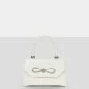 Public Desire UK Mini Bags The Lore White Croc Diamante Bow Grab Bag