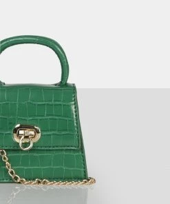 Public Desire UK NEW IN The Lilly Green Textured Mini Bag