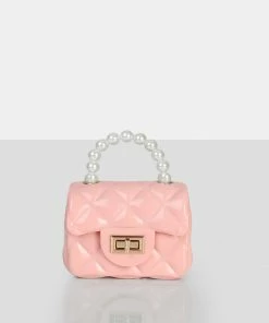 Public Desire UK The Iddy Pink Patent Pearl Mini Bag Bags