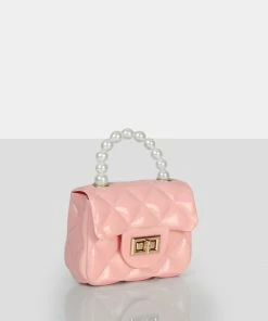 Public Desire UK The Iddy Pink Patent Pearl Mini Bag Bags