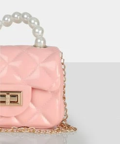 Public Desire UK The Iddy Pink Patent Pearl Mini Bag Bags