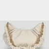 Public Desire UK The Livy Ecru Grain Pu Chain Shoulder Bag