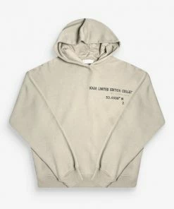 Public Desire UK Curve Off-Set Text Hoodie Khaki KAIIA CLOTHING