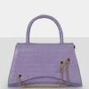 Public Desire UK CROSSBODY AND SHOULDER BAGS The Trista Lilac Croc Arched Mini Handbag