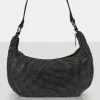 Public Desire UK CROSSBODY AND SHOULDER BAGS The Cordelia Black Diamante Zip Up Shoulder Bag