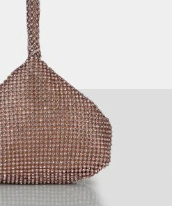 Public Desire UK CROSSBODY AND SHOULDER BAGS The Lavender Champagne Diamante Mini Pouch Party Bag