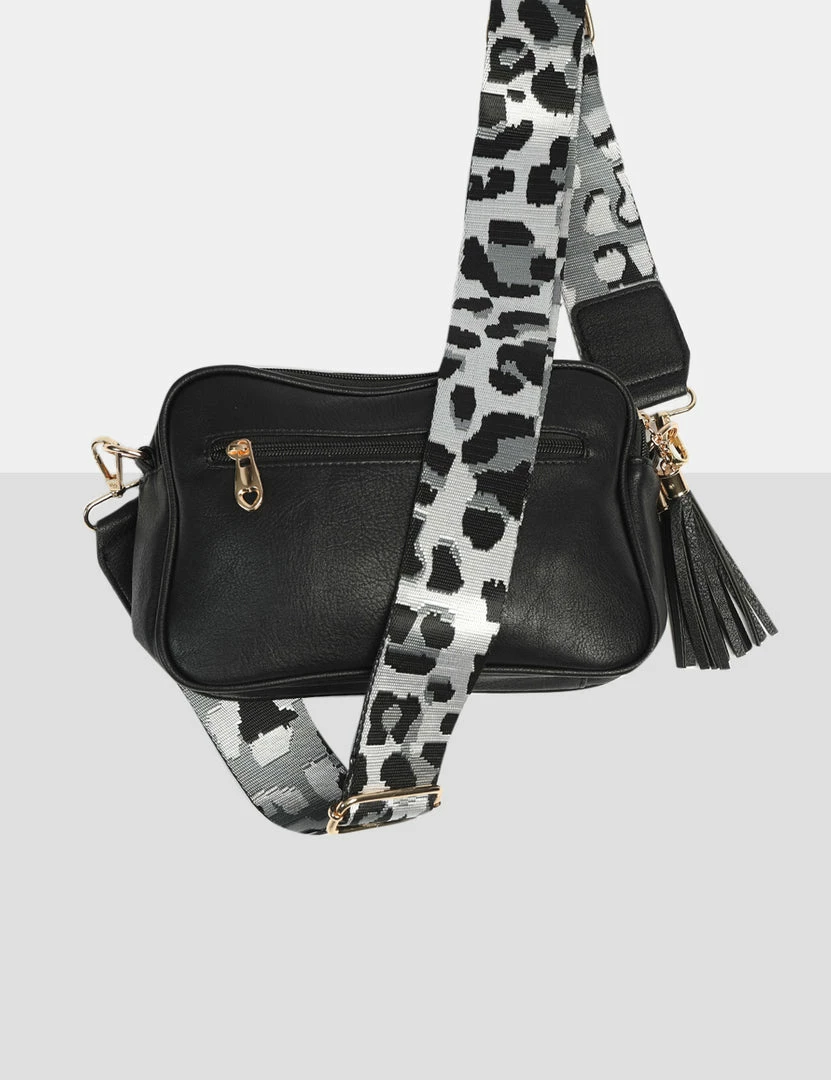 Public Desire UK The Casey Black Animal Print Strap Zip Up Crossbody Bag CROSSBODY AND SHOULDER BAGS 3 Public Desire UK The Casey Black Animal Print Strap Zip Up Crossbody Bag CROSSBODY AND SHOULDER BAGS