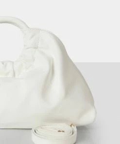 Public Desire UK The Darcie White Round Grab Handle Oversized Clutch Bag