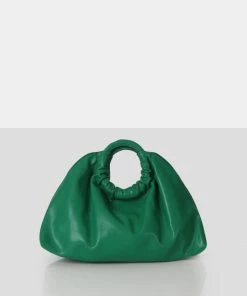 Public Desire UK The Darcie Green Round Grab Handle Oversized Clutch Bag
