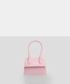 Public Desire UK The Alora Pink Rubber Effect Mini Bag