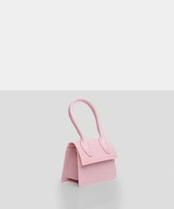 Public Desire UK The Alora Pink Rubber Effect Mini Bag