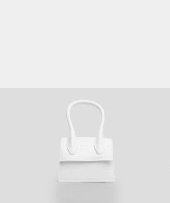 Public Desire UK Mini Bags The Alora White Rubber Effect Mini Bag