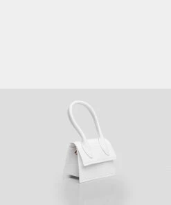 Public Desire UK Mini Bags The Alora White Rubber Effect Mini Bag