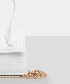 Public Desire UK Mini Bags The Alora White Rubber Effect Mini Bag