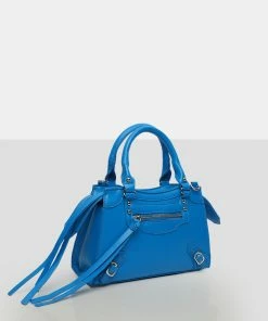 Public Desire UK The Haven Blue Buckle Detail Medium Handbag NEW IN 6 Public Desire UK The Haven Blue Buckle Detail Medium Handbag NEW IN