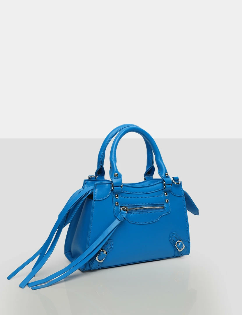 Public Desire UK The Haven Blue Buckle Detail Medium Handbag NEW IN 3 Public Desire UK The Haven Blue Buckle Detail Medium Handbag NEW IN