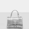 Public Desire UK The Raina Silver Diamante Mini Handbag NEW IN