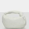 Public Desire UK NEW IN The Blame White Weave Knot Handbag