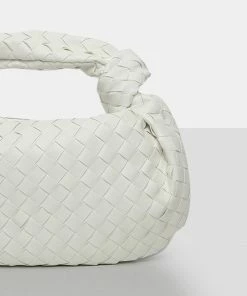 Public Desire UK NEW IN The Blame White Weave Knot Handbag