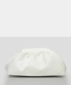 Public Desire UK The Project Ecru Pu Clutch Bag NEW IN