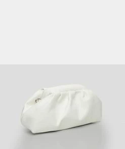 Public Desire UK The Project Ecru Pu Clutch Bag NEW IN