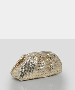 Public Desire UK The Project Metallic Gold Weave Clutch Bag 6 Public Desire UK The Project Metallic Gold Weave Clutch Bag