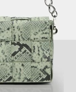 Public Desire UK The Makai Pastel Snake Shoulder Woven Chain Bag NEW IN