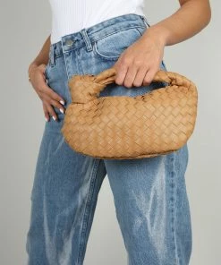 Public Desire UK NEW IN The Blame Tan Weave Knot Handbag