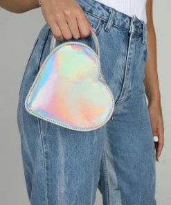 Public Desire UK The Roux Iridescent Croc Heart Grab Bag