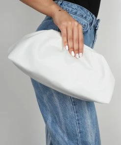 Public Desire UK The Project Ecru Pu Clutch Bag NEW IN