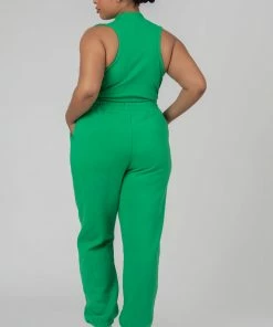 Public Desire UK KAIIA CLOTHING Curve High Neck Racer Back Bodysuit Green