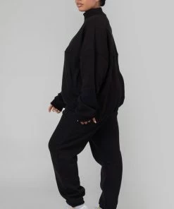 Public Desire UK KAIIA CLOTHING Curve 90S Oversized Joggers Black