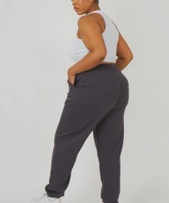 Public Desire UK Curve 90S Oversized Joggers Dark Grey KAIIA CLOTHING