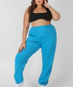 Public Desire UK Curve 90'S Joggers Ai Blue KAIIA CLOTHING