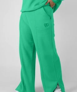 Public Desire UK Curve Kaiia Tonal Embroidered Joggers Green KAIIA CLOTHING