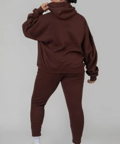 Public Desire UK Curve Thick Waistband Ribbed Leggings Coffee KAIIA CLOTHING