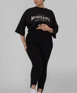 Public Desire UK Curve Rib Stirrup Legging Black KAIIA CLOTHING