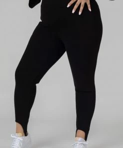 Public Desire UK Curve Rib Stirrup Legging Black KAIIA CLOTHING
